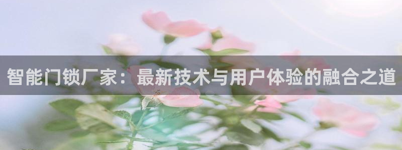 开丰娱乐前：智能门锁厂家：最新技术与用户体验的融合之道