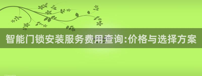 开丰娱乐会员中心：智能门锁安装服务费用查询:价格与选择方案